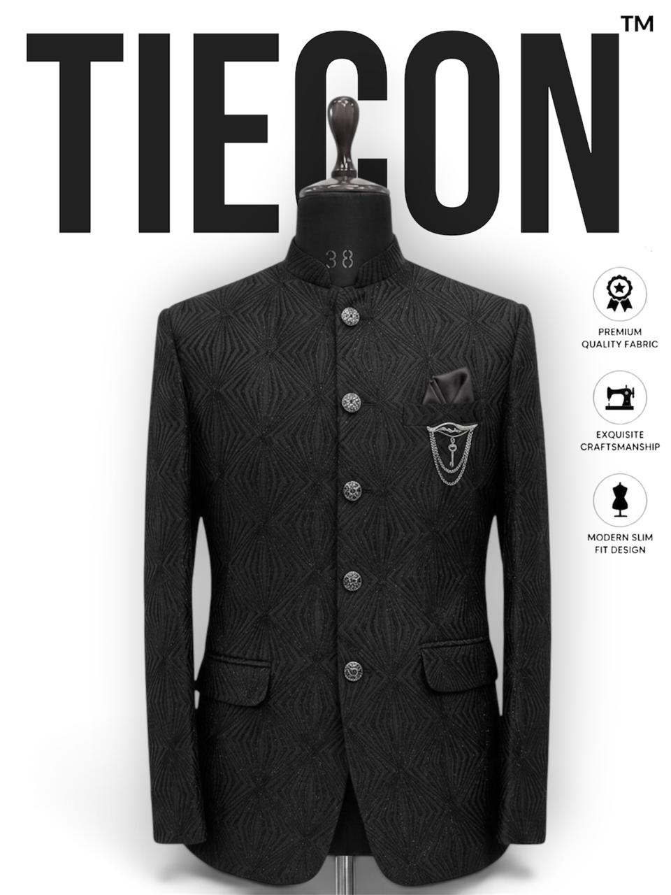 Textured Bandgala Suit