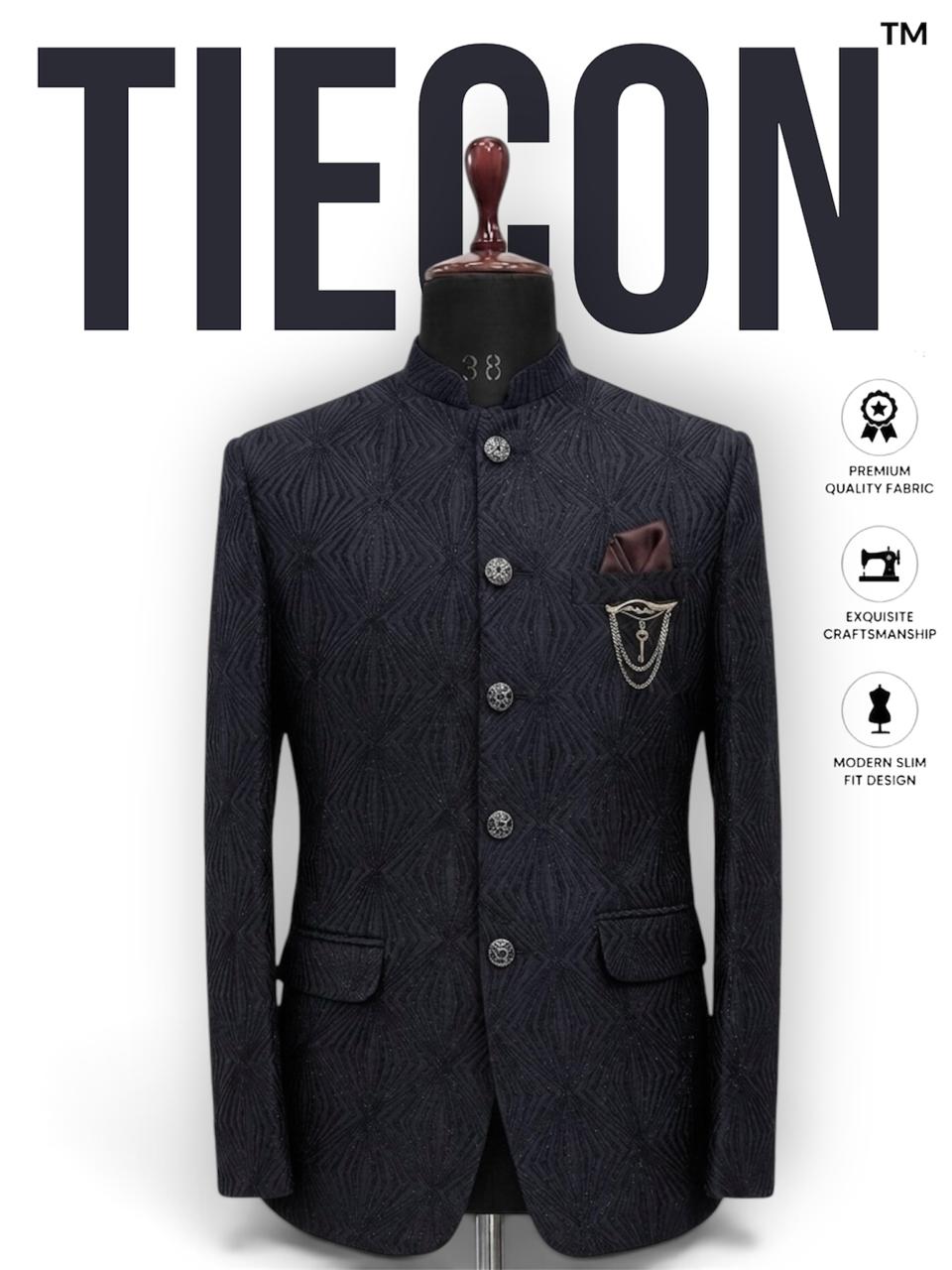 Textured Bandgala Suit