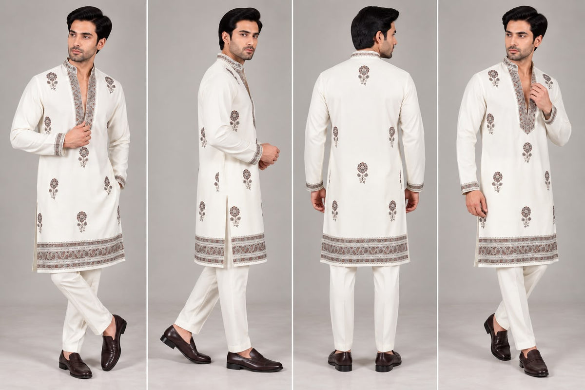 Paisley Embroidered Kurta Set 2