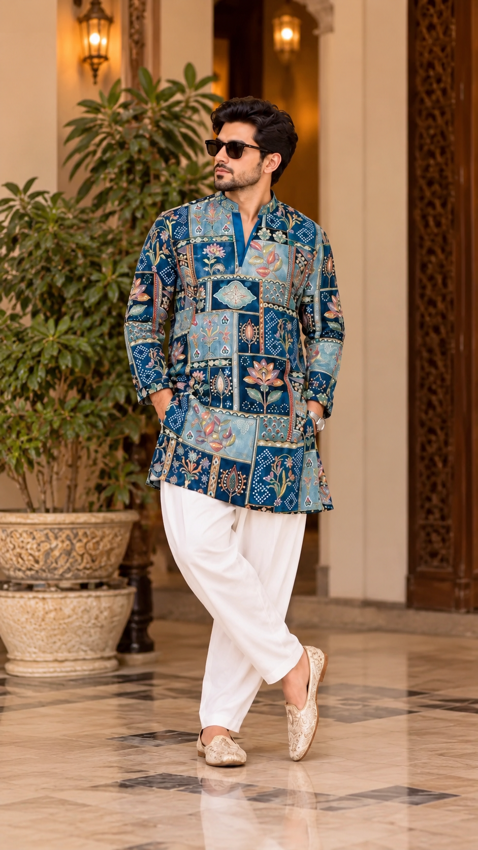 Regal Mosaic printed short kurta set