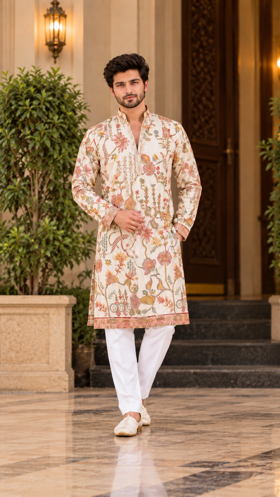Floral Printed Short Kurta Set