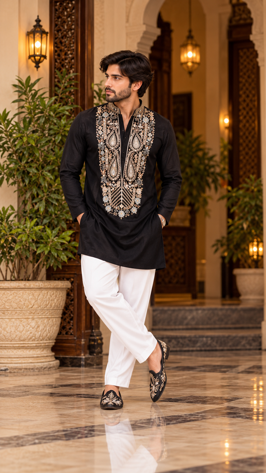 Paisley Embroidered Kurta Set