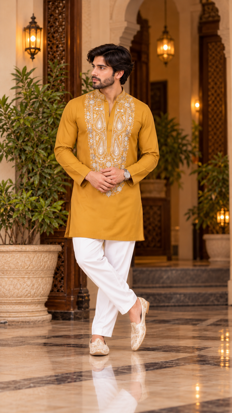 Paisley Embroidered Kurta Set
